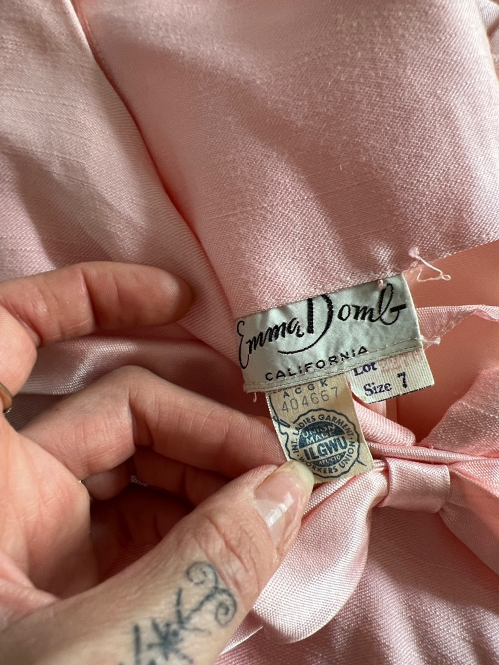 Emma Domb Pink Satin Dress - Size 7